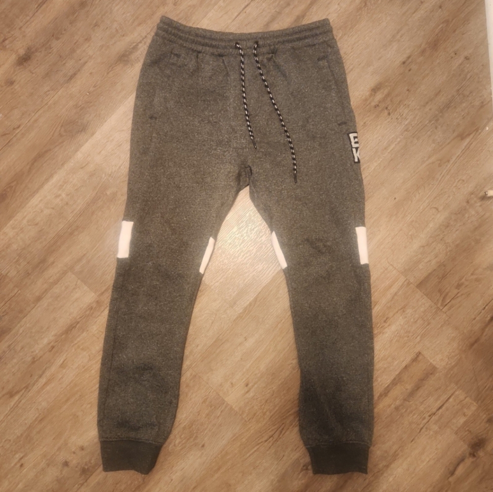 Gray Jogger Sweatpants with White Accents